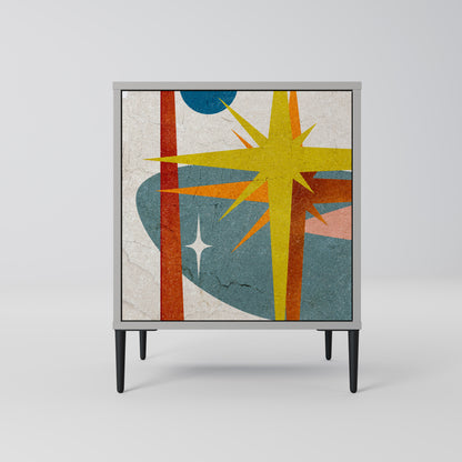 Credenza a 1 anta INTERSTELLAR VIBES in finitura grigia