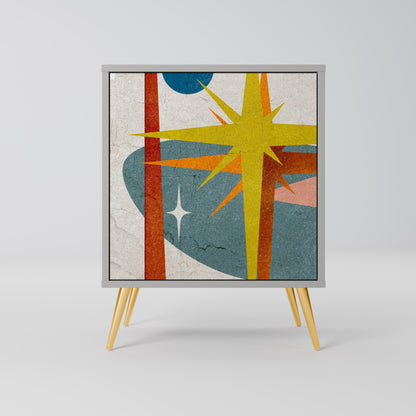 Credenza a 1 anta INTERSTELLAR VIBES in finitura grigia