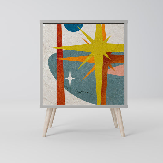 Credenza a 1 anta INTERSTELLAR VIBES in finitura grigia