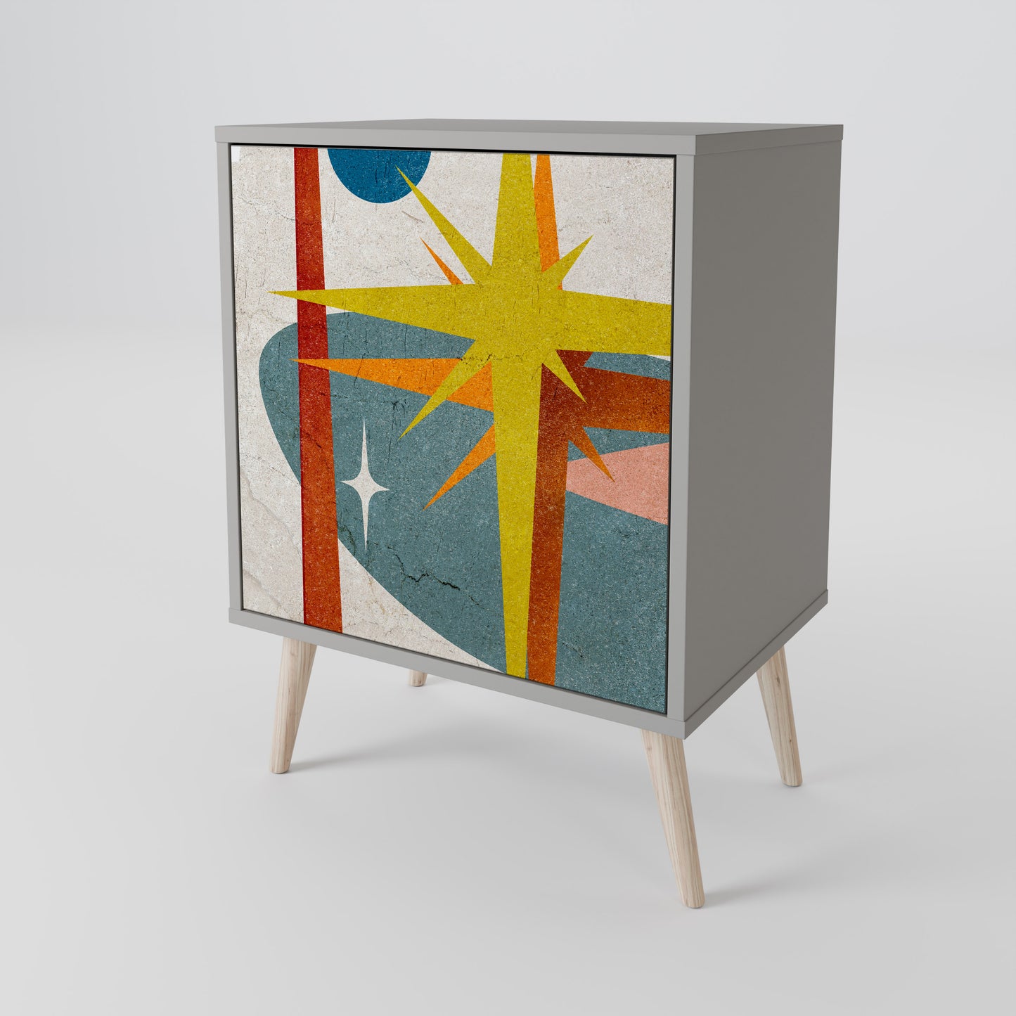 Credenza a 1 anta INTERSTELLAR VIBES in finitura grigia