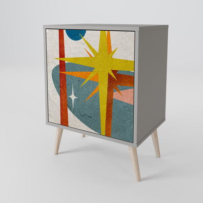 Credenza a 1 anta INTERSTELLAR VIBES in finitura grigia