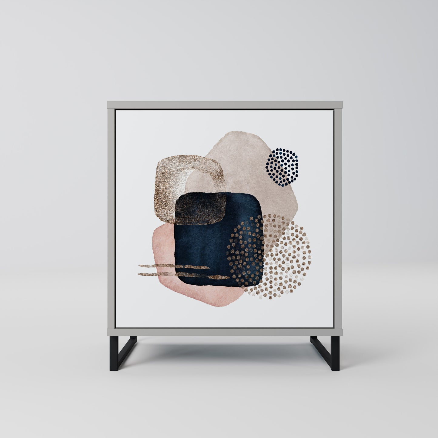 COLORFUL SHAPES 1-Door Sideboard in Grey Finish