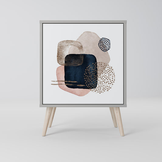 Credenza a 1 anta COLORFUL SHAPES in finitura grigia