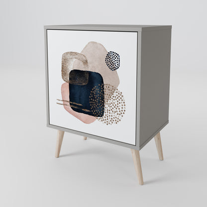 COLORFUL SHAPES 1-Door Sideboard in Grey Finish