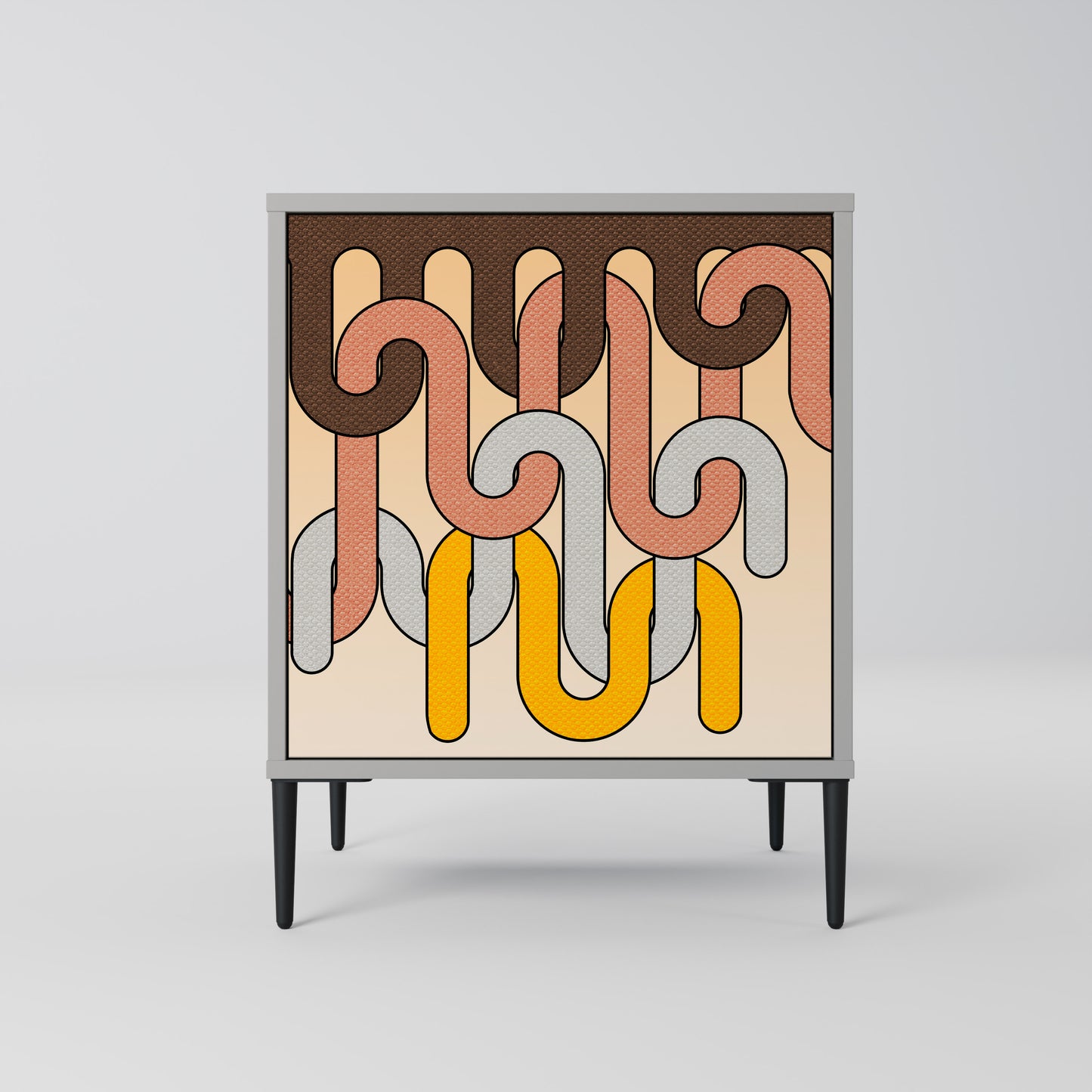 COLORFUL STRINGS 1-Door Sideboard in Grey Finish