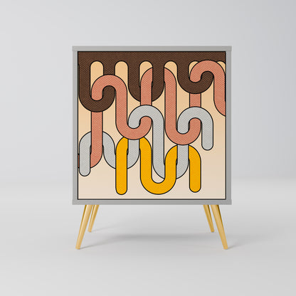 COLORFUL STRINGS 1-Door Sideboard in Grey Finish