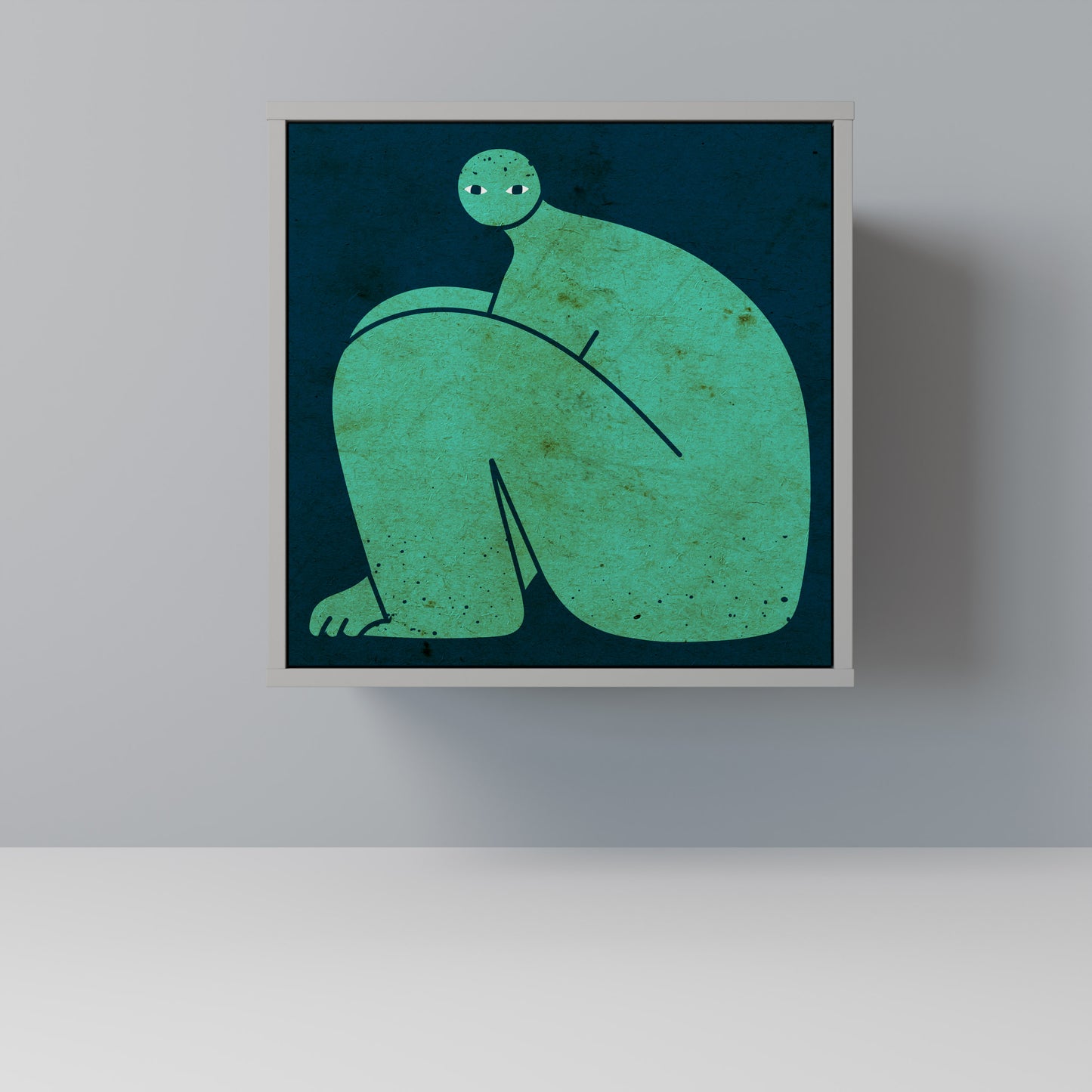 Credenza a 1 anta con finitura grigia, INSIEME MA SEPARATAMENTE