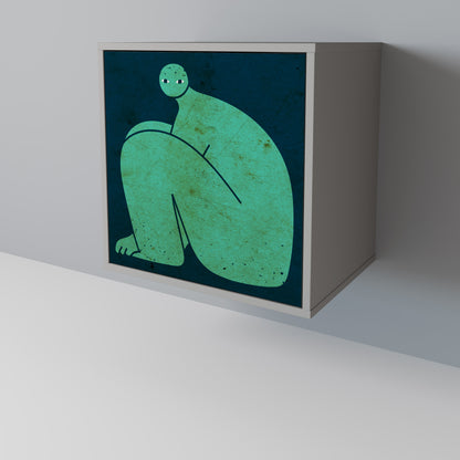 Credenza a 1 anta con finitura grigia, INSIEME MA SEPARATAMENTE