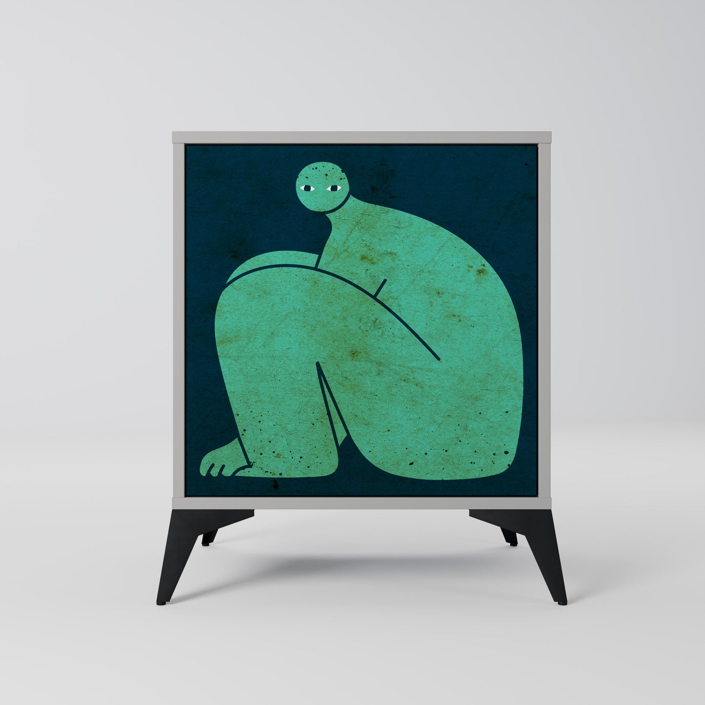 Credenza a 1 anta con finitura grigia, INSIEME MA SEPARATAMENTE