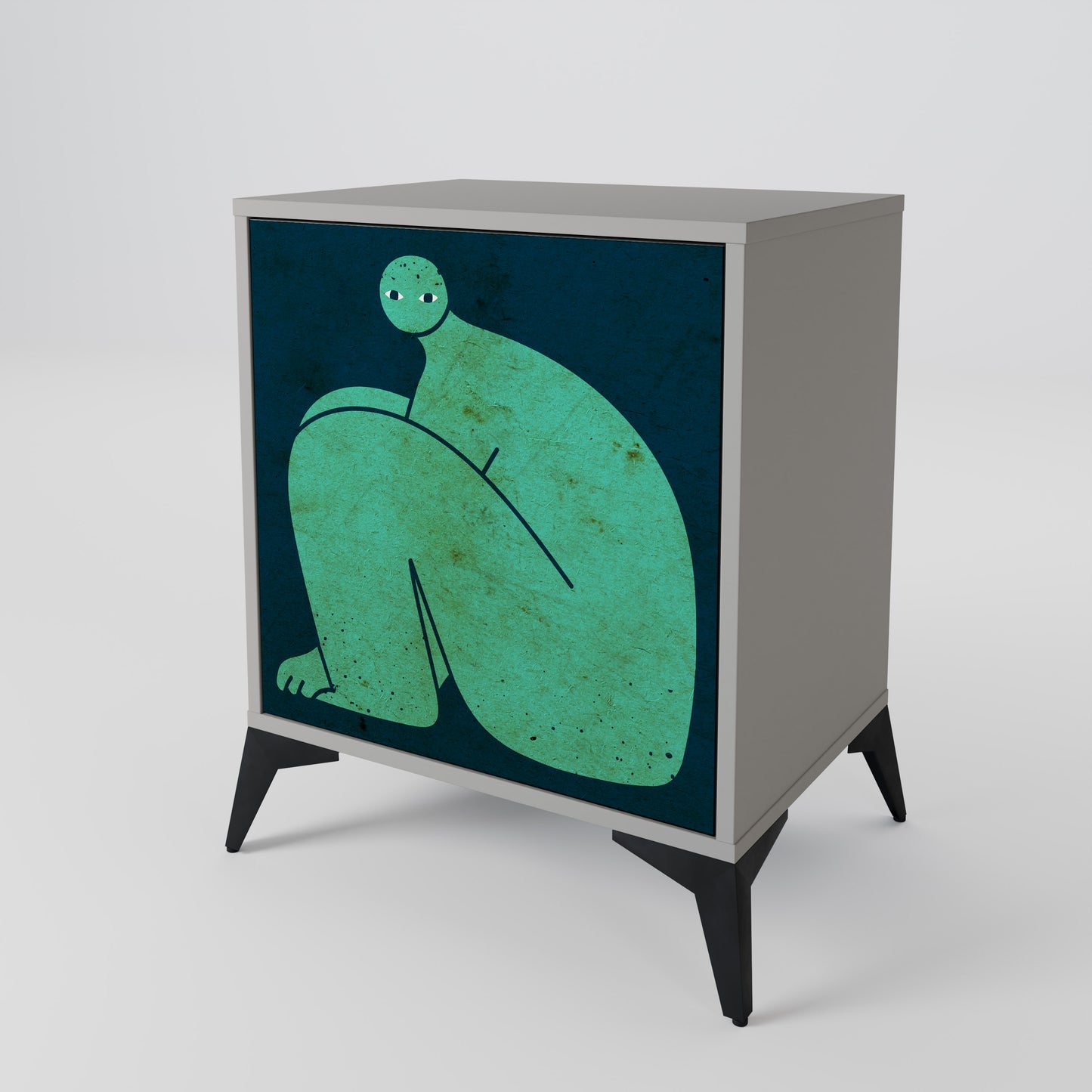 Credenza a 1 anta con finitura grigia, INSIEME MA SEPARATAMENTE