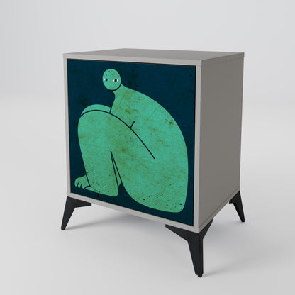 Credenza a 1 anta con finitura grigia, INSIEME MA SEPARATAMENTE