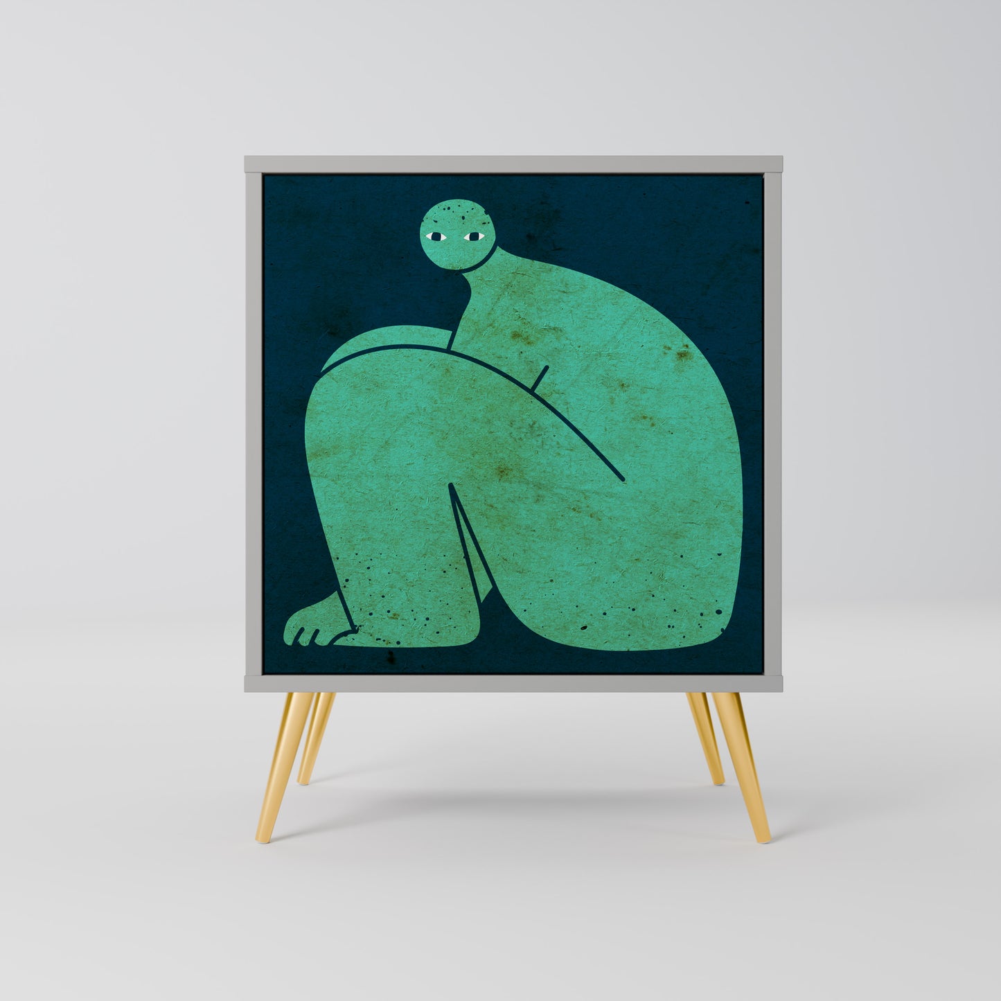 Credenza a 1 anta con finitura grigia, INSIEME MA SEPARATAMENTE