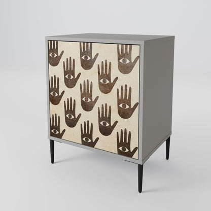 SEE MORE 1-Door Sideboard in Grey Finish