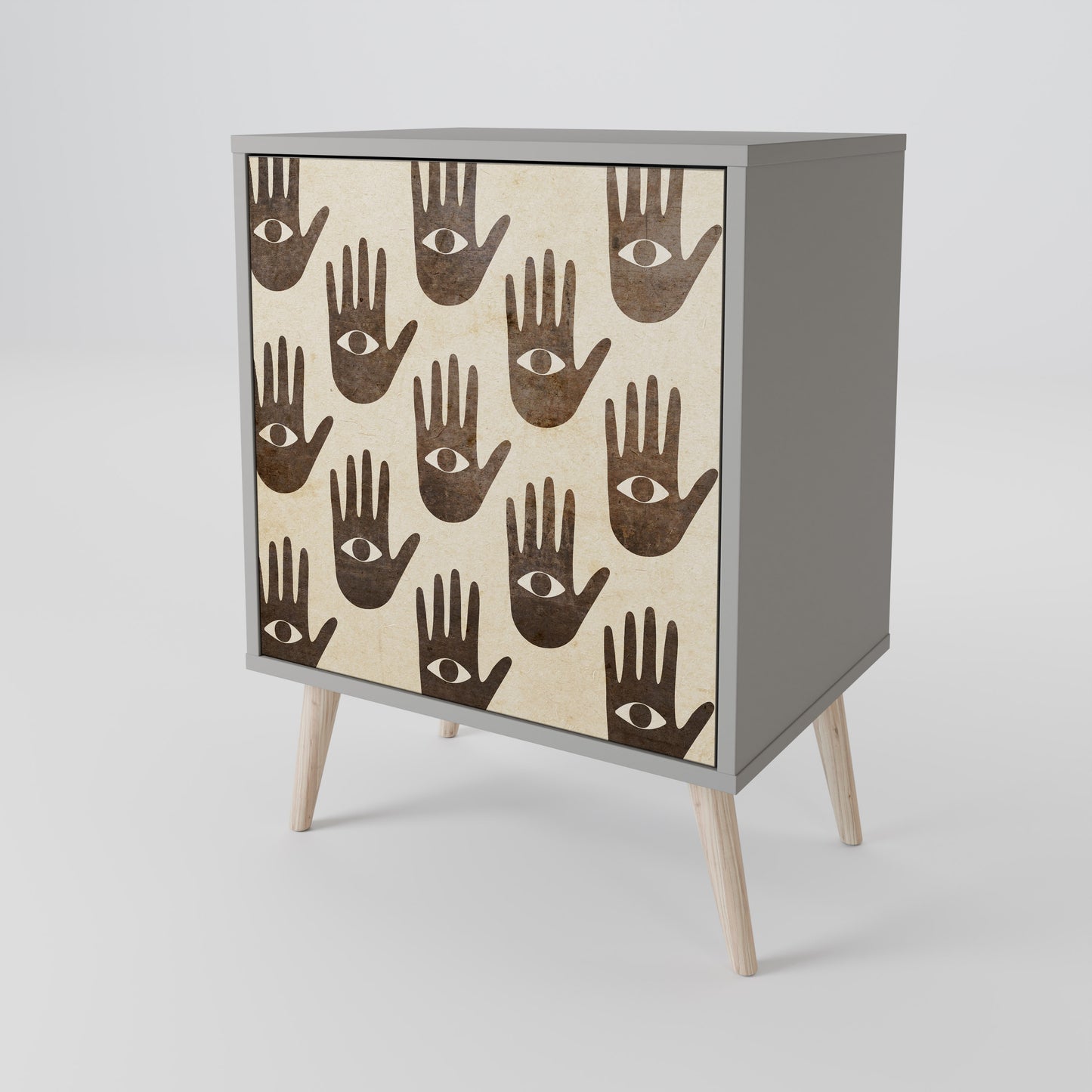 SEE MORE 1-Door Sideboard in Grey Finish