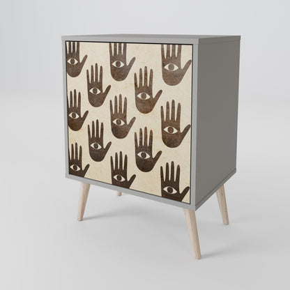 SEE MORE 1-Door Sideboard in Grey Finish