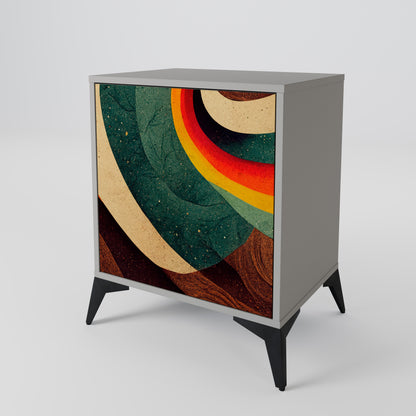 COLORFUL STRANDS 1-Door Sideboard in Grey Finish