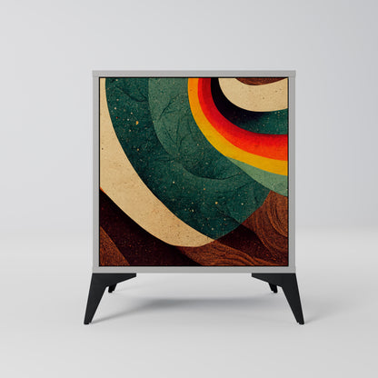 COLORFUL STRANDS 1-Door Sideboard in Grey Finish