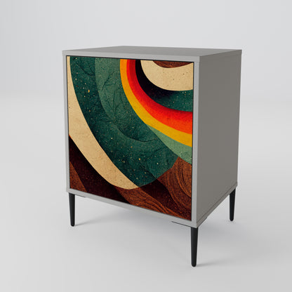 COLORFUL STRANDS 1-Door Sideboard in Grey Finish