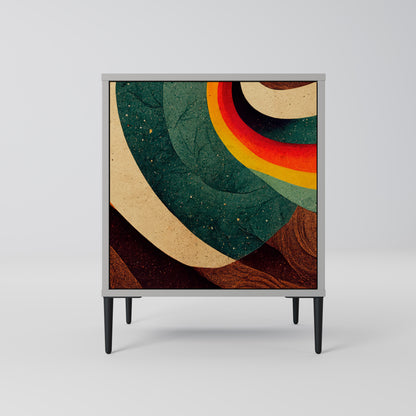 COLORFUL STRANDS 1-Door Sideboard in Grey Finish