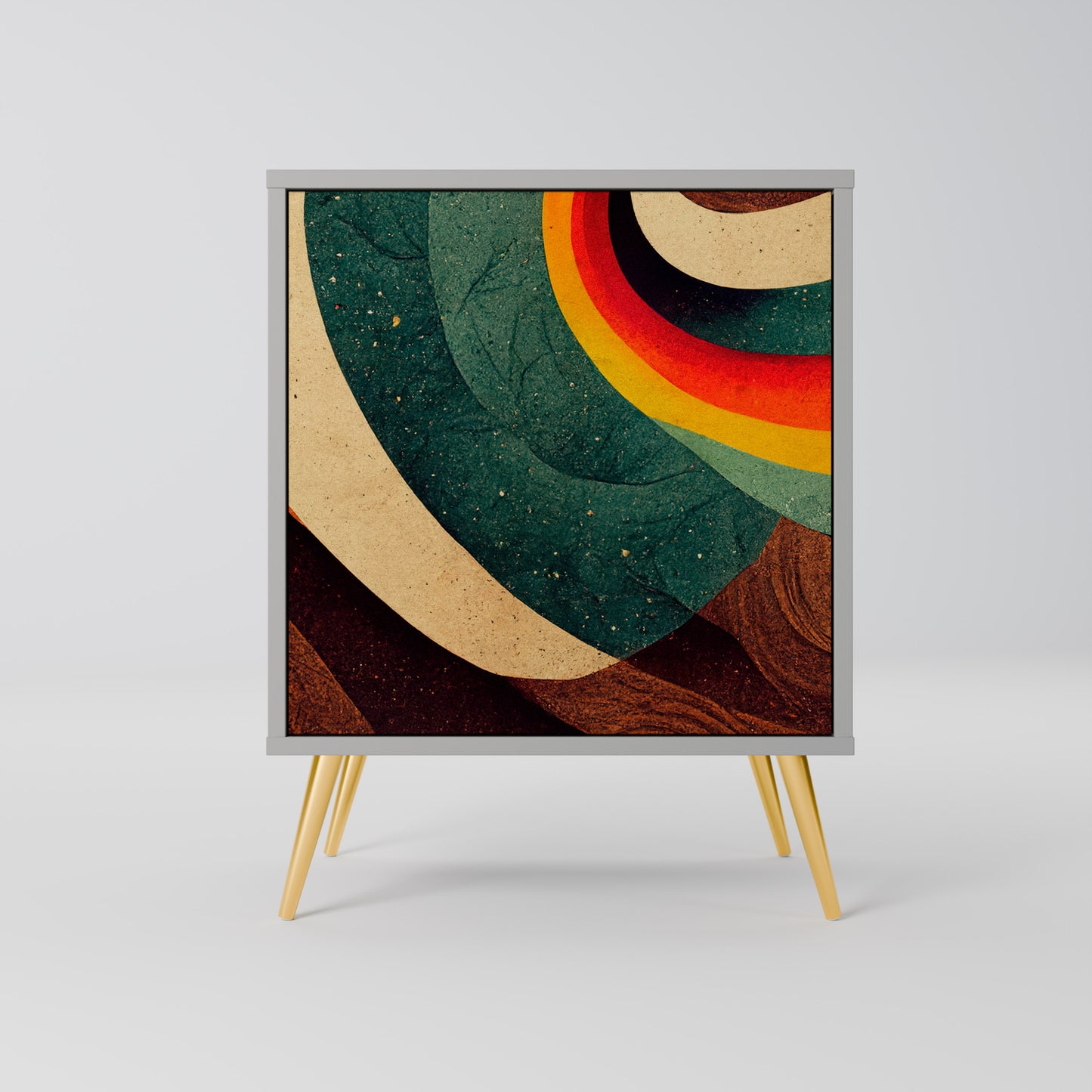 COLORFUL STRANDS 1-Door Sideboard in Grey Finish