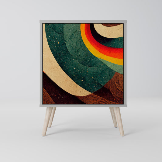 Credenza a 1 anta COLORFUL STRANDS con finitura grigia