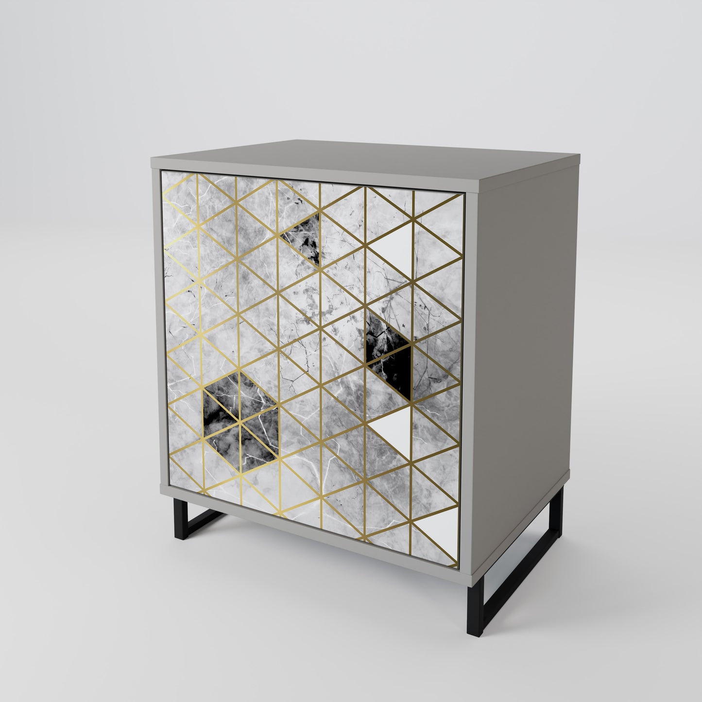 ASHEN ARIA 1-Door Sideboard in Grey Finish