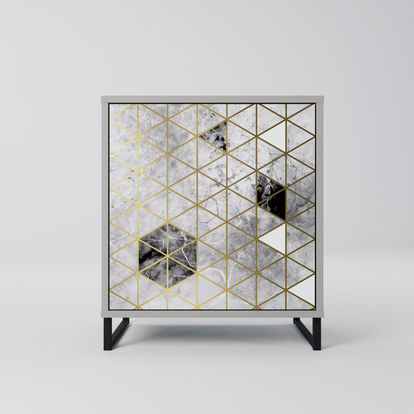 ASHEN ARIA 1-Door Sideboard in Grey Finish