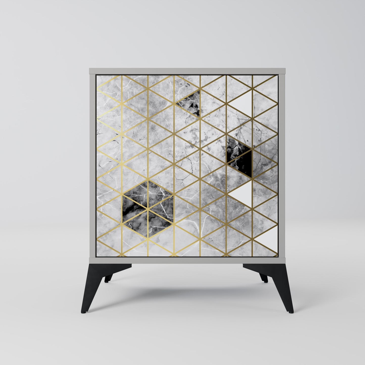 ASHEN ARIA 1-Door Sideboard in Grey Finish