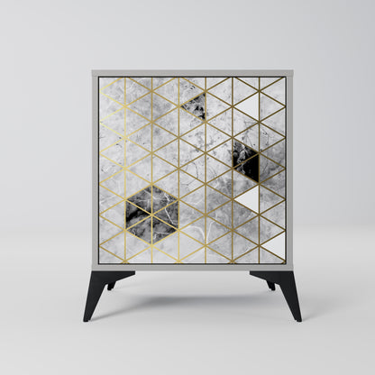 ASHEN ARIA 1-Door Sideboard in Grey Finish