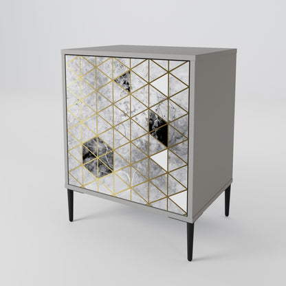 ASHEN ARIA 1-Door Sideboard in Grey Finish