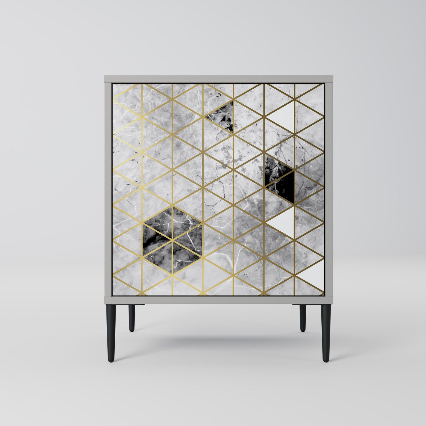 ASHEN ARIA 1-Door Sideboard in Grey Finish