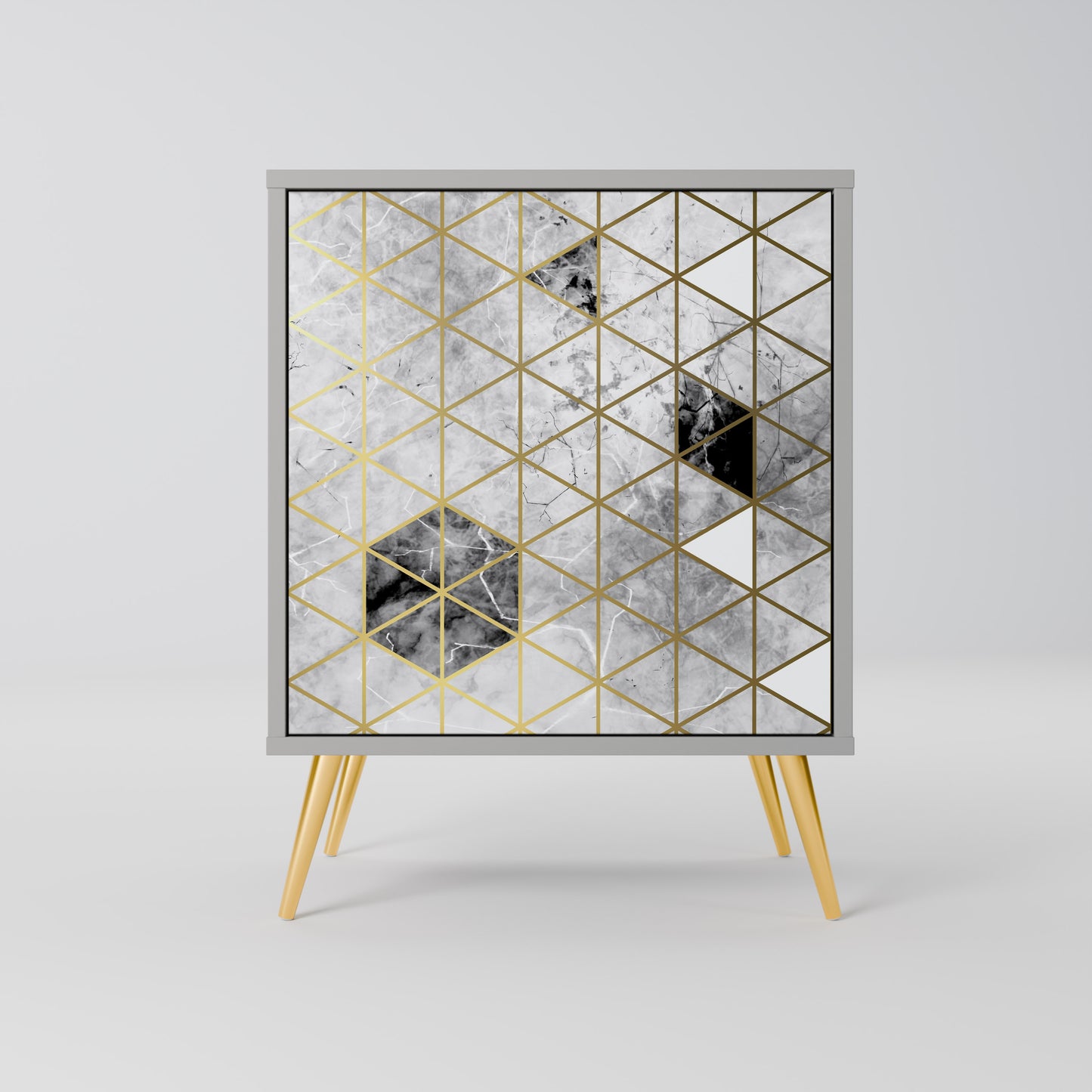 ASHEN ARIA 1-Door Sideboard in Grey Finish