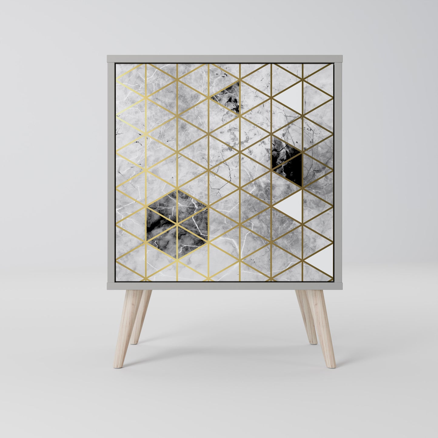 ASHEN ARIA 1-Door Sideboard in Grey Finish