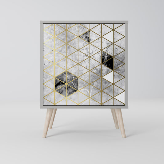 Credenza ASHEN ARIA a 1 anta con finitura grigia