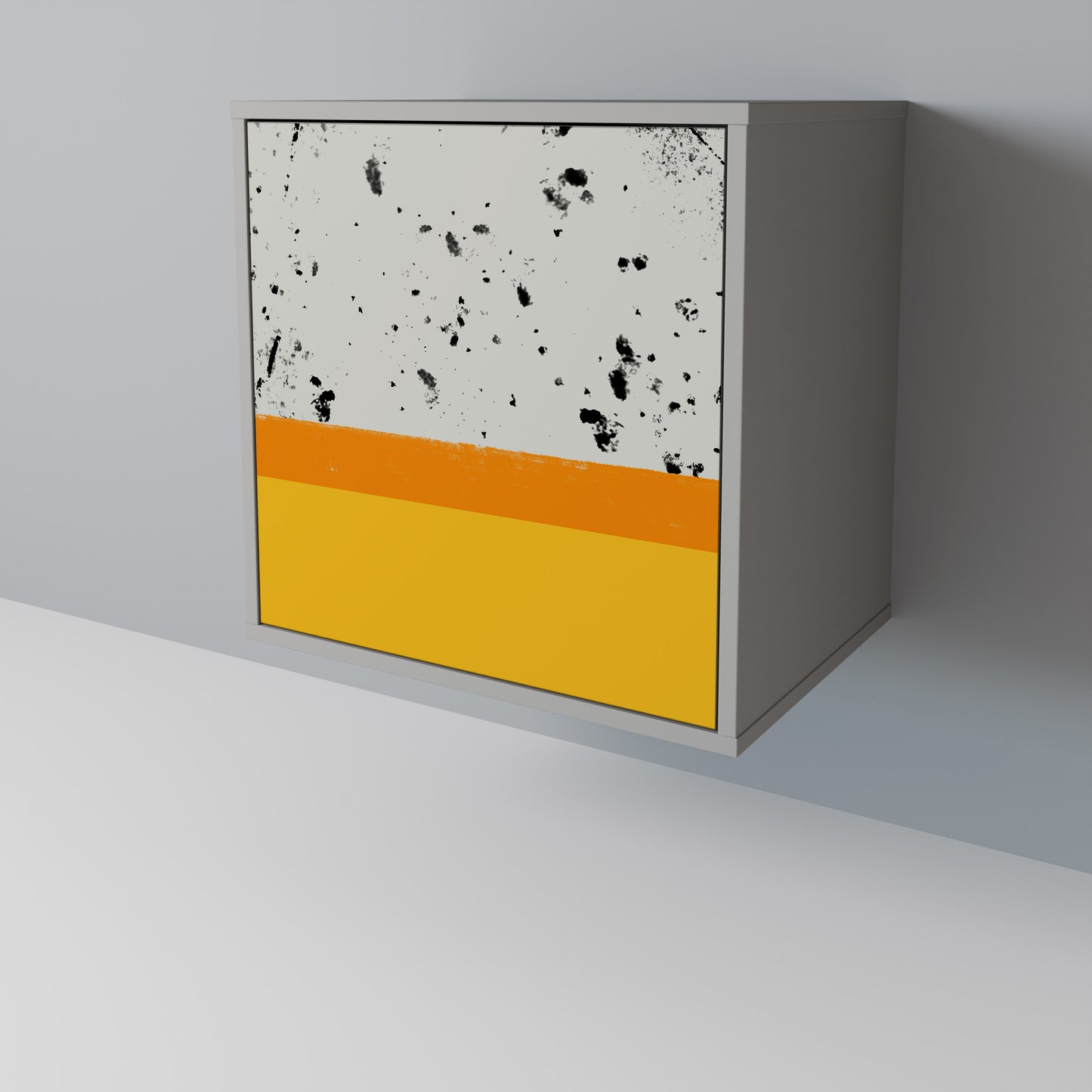 DYED BY ORANGE 1-Door Sideboard in Grey Finish