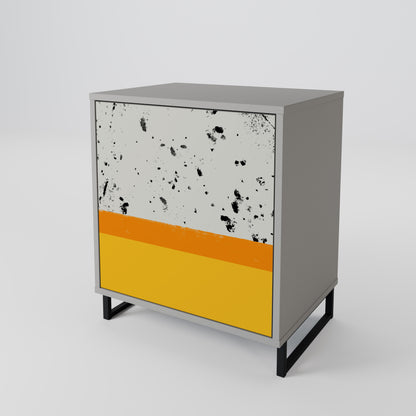 DYED BY ORANGE 1-Door Sideboard in Grey Finish