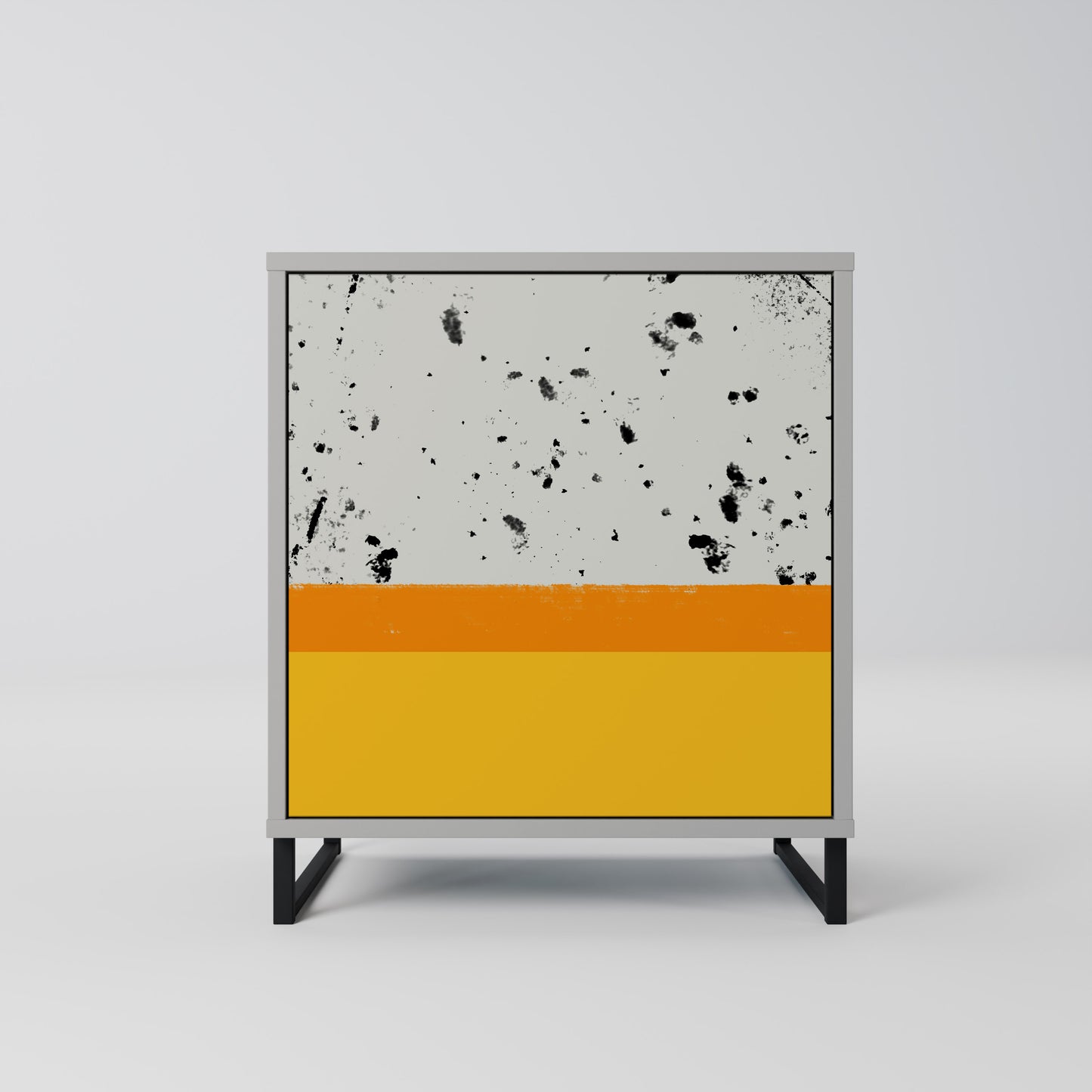 DYED BY ORANGE 1-Door Sideboard in Grey Finish
