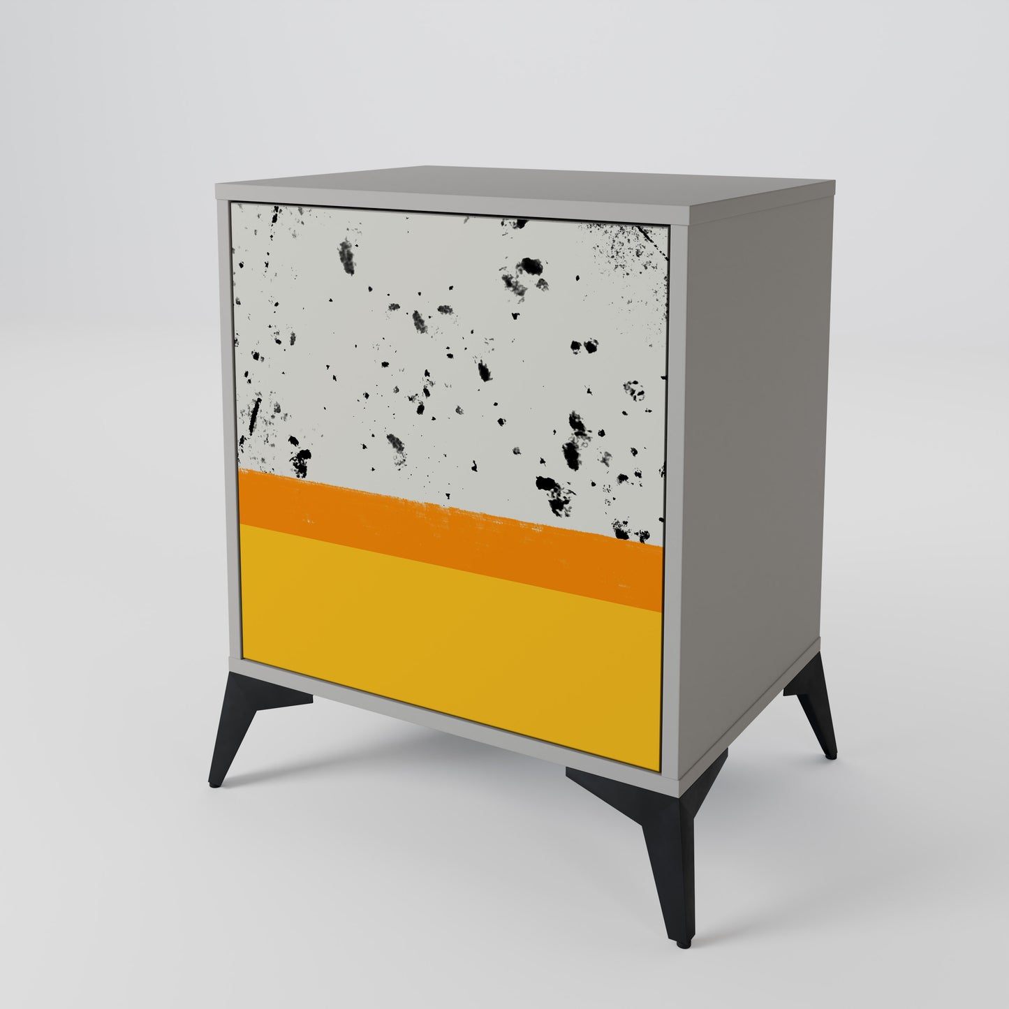 DYED BY ORANGE 1-Door Sideboard in Grey Finish
