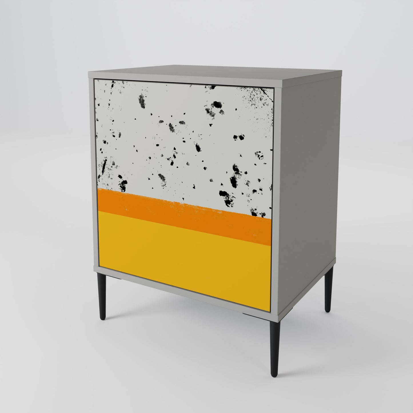 DYED BY ORANGE 1-Door Sideboard in Grey Finish
