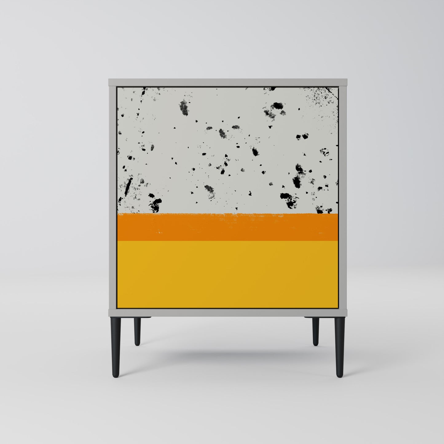 DYED BY ORANGE 1-Door Sideboard in Grey Finish