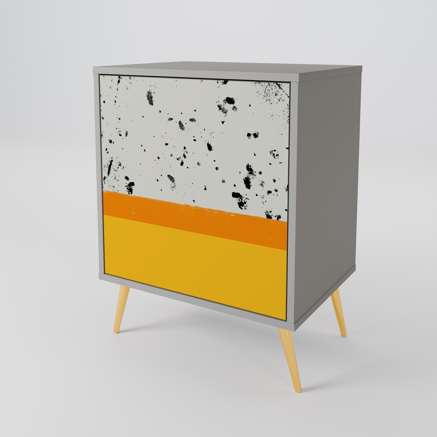 DYED BY ORANGE 1-Door Sideboard in Grey Finish