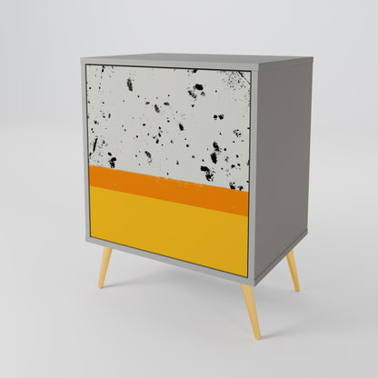 DYED BY ORANGE 1-Door Sideboard in Grey Finish