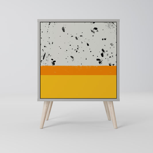 DYED BY ORANGE 1-Door Sideboard in Grey Finish