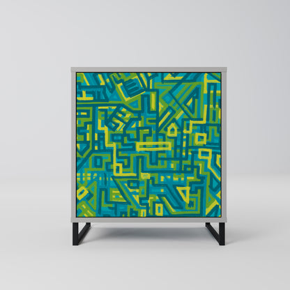 Credenza NOSTALGIC MEMORIES a 1 anta con finitura grigia