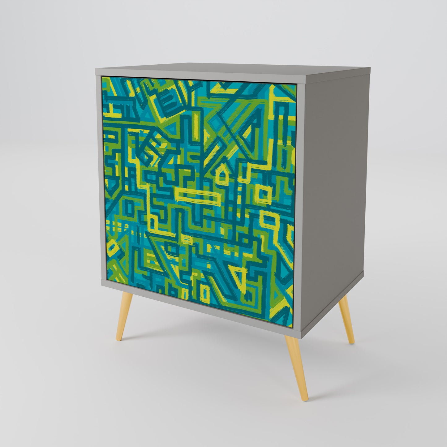 Credenza NOSTALGIC MEMORIES a 1 anta con finitura grigia