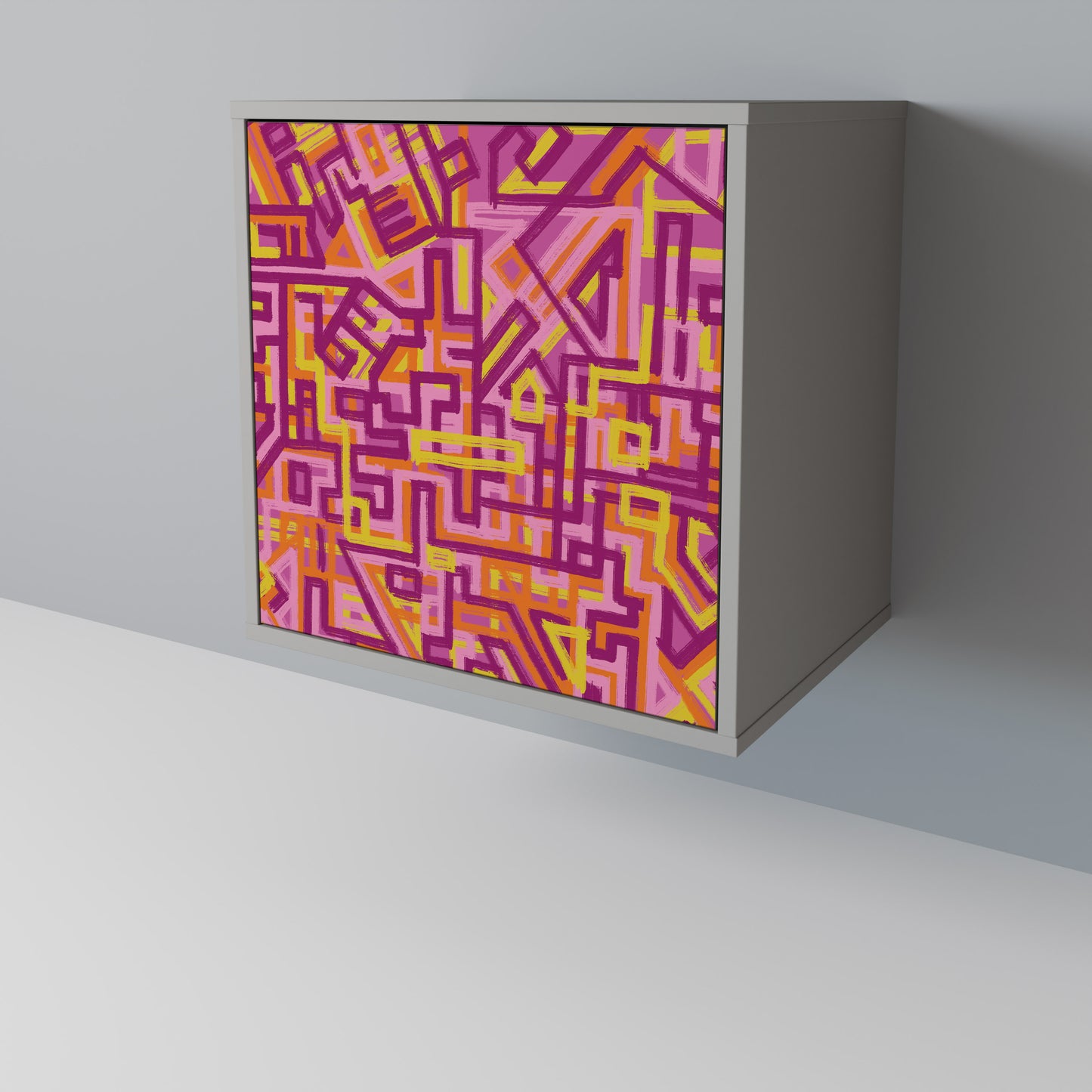 Credenza a 1 anta LOVELY MEMORIES con finitura grigia