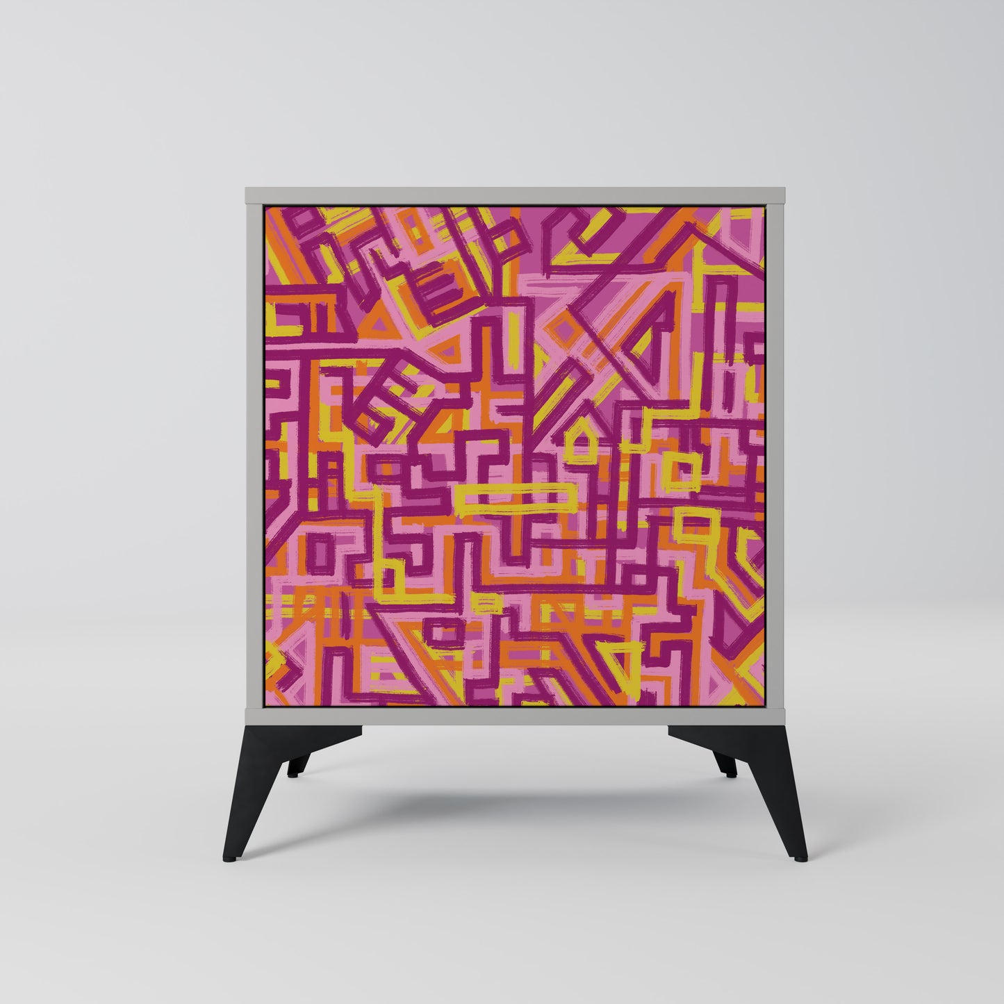 Credenza a 1 anta LOVELY MEMORIES con finitura grigia