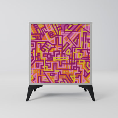 Credenza a 1 anta LOVELY MEMORIES con finitura grigia