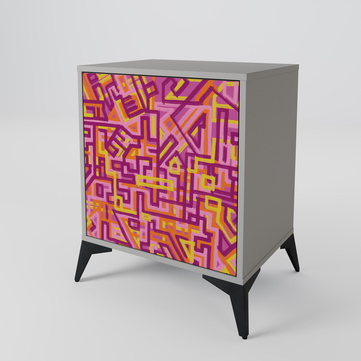 Credenza a 1 anta LOVELY MEMORIES con finitura grigia