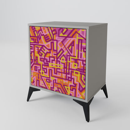 Credenza a 1 anta LOVELY MEMORIES con finitura grigia